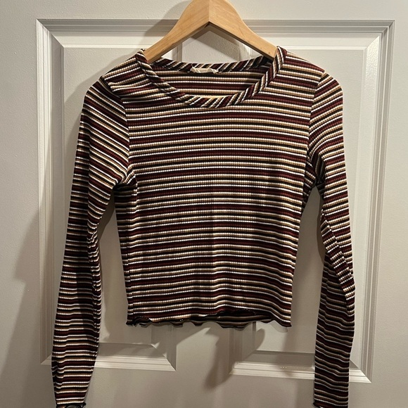 Olivia Rae Womens Knit Striped Multicolor CropTop Size Large‎ - Picture 1 of 5